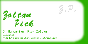zoltan pick business card
