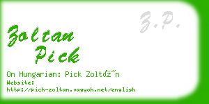 zoltan pick business card